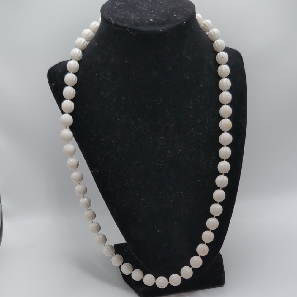 Elegant White Beaded Necklace